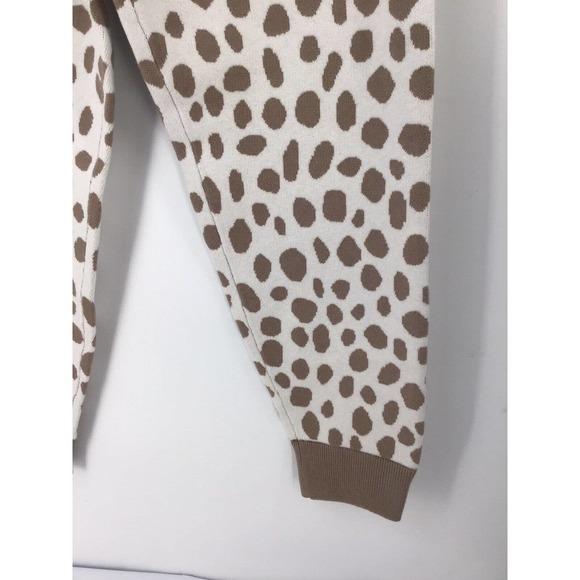 Ann Taylor Cream Taupe Animal Print Sweater Knit Jogger Pants New - Picture 4 of 12